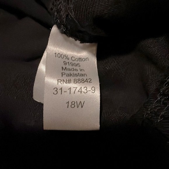 EUC Jet Black Flex-Waist Denim Pants by Woman Within, 18W (17-24” flat waist) - Picture 6 of 7